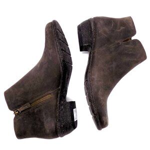 Clark's Unstructured Leather Ankle Boots Distressed Taupe Size 10 M Rustic